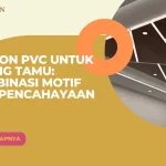 Plafon PVC untuk Ruang Tamu Kombinasi Motif dan Pencahayaan
